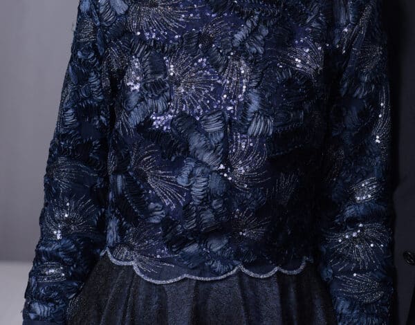 Elegant Exquisite Navy Blue Gown for Sale