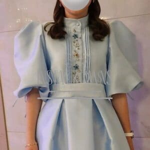 Stunning Light blue tafetta gown for sale