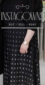 Beautiful Black Lace Gown with Ombre Lining for Sale