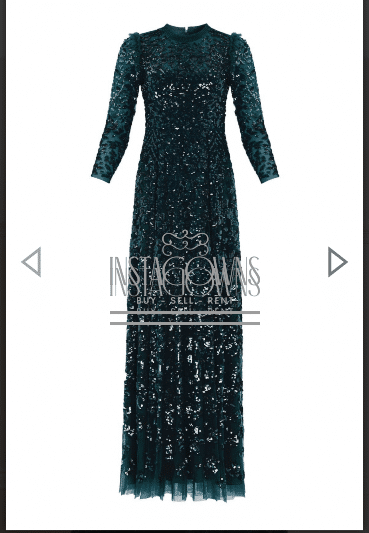 Emerald green Needle & Thread Aurelia for rent