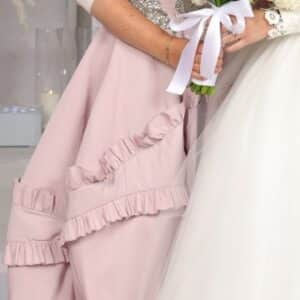 Elegant Designer Alexander Mqueen soft lavender pink gown for rent or sale