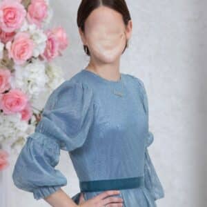 light blue metallic gown for sale