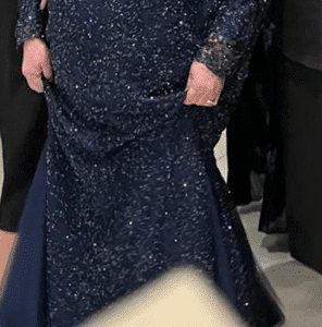 Beautiful Custom made Dark Blue Beaded  Tulle Gown for Sale