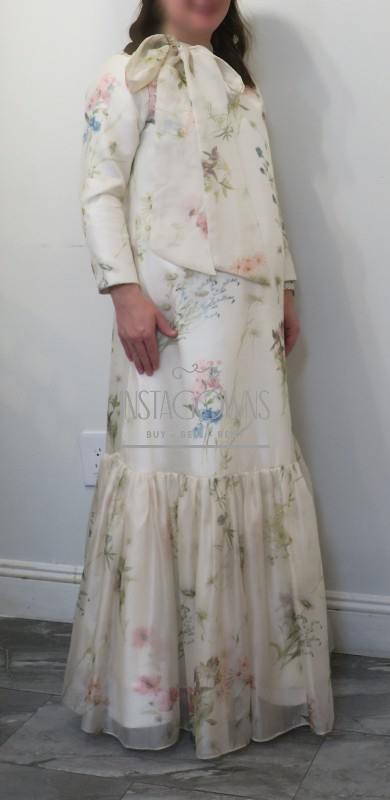 Beautiful slenderizing floral maternity gown for sale