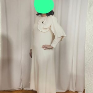 Elegant Isabel Sanchis women's off white dress for sale.