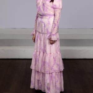 Stunning Raquel Purple and Pink Designer Gown for Sale