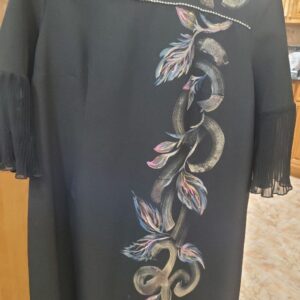 Elegant hand painted McFadden sleeve dress for sale