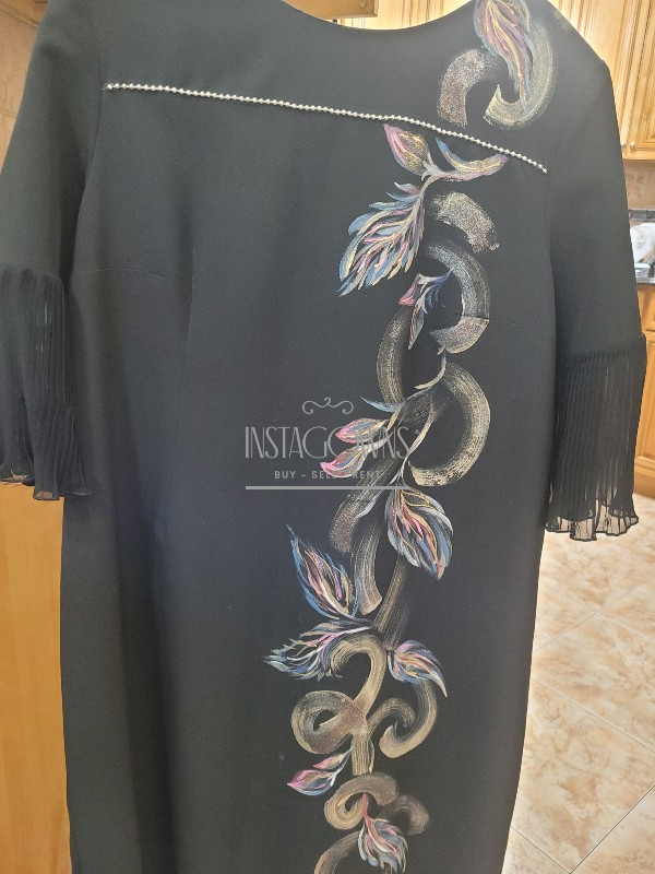 Elegant hand painted McFadden sleeve dress for sale