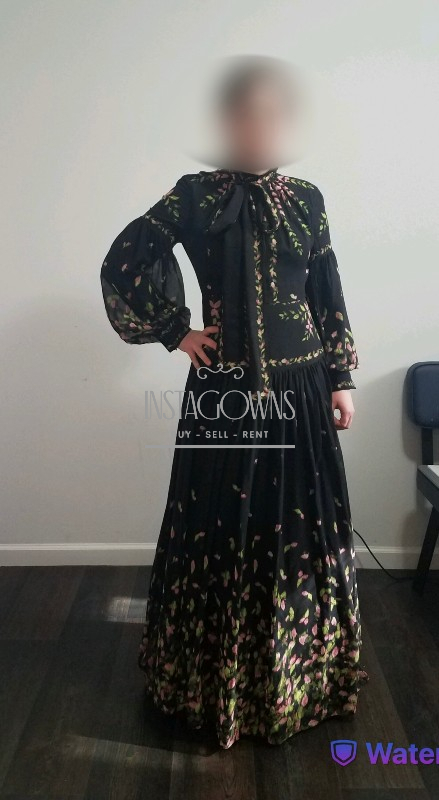 Designer Erdem Black Floral Gown for sale