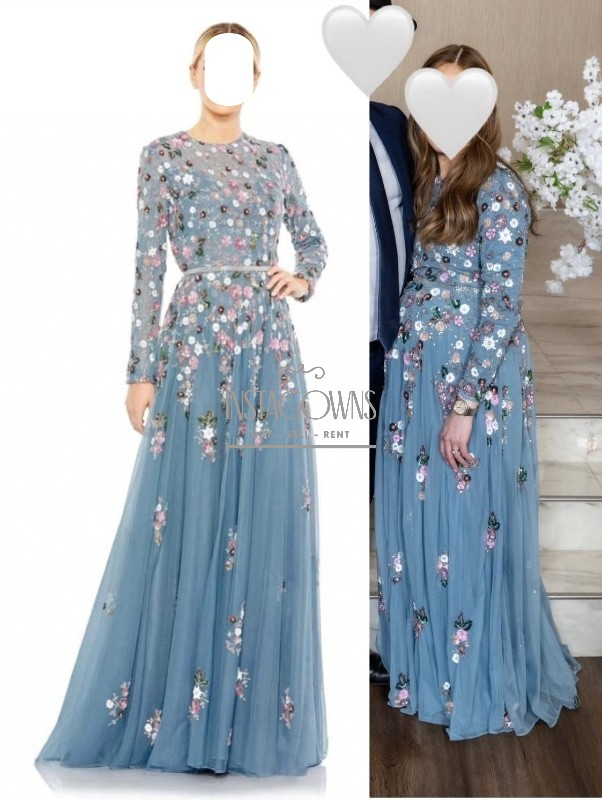 Beautiful Mac Duggal Blue Gown for Sale