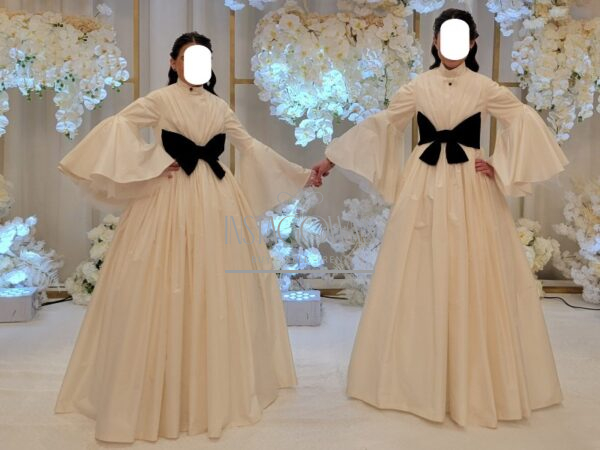 Custom made designer ivory sister of bride gowns for sale
