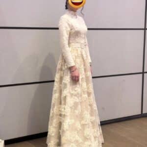 Magnificent Custom Lace Sister of the Bride Cream Lace Gown for Sale