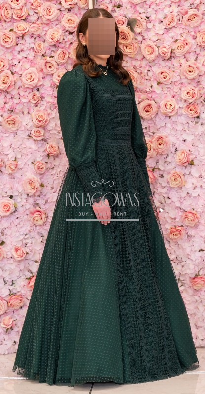 Stunning hunter green gown available for sale or rent