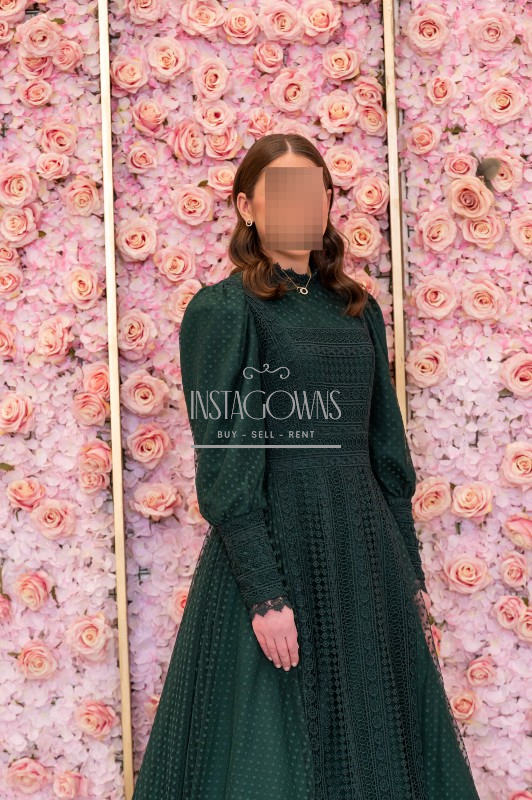 Stunning hunter green gown available for sale or rent