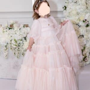 Beautiful pink tulle girls gown for sale