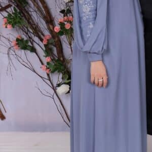 Gorgeous custom dust blue maternity gown for sale