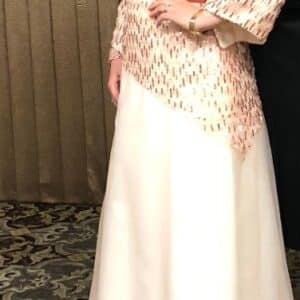 Custom rose gold and ivory gown for sale