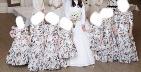 Magnificent VivaBambolina ivory with colors children’s gowns for sale