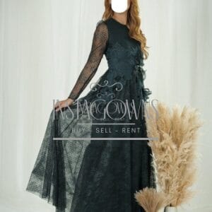 Elegant Deep Green Raquel Gown – Size 12 – Flattering Fit Gown for Sale or rent