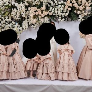 selling girls custom made gowns champagne/pink for sale