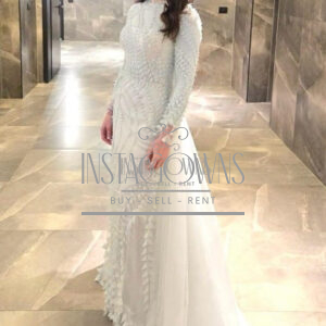 Gemy maalouf light mint fitted in front with beautiful detail gown for sale