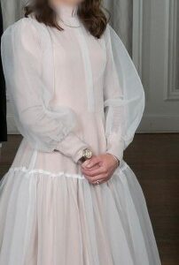Beautiful Exquisite gown neutral and white organza for sale