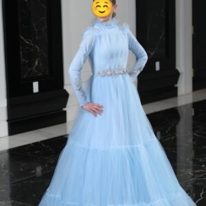 classy, fresh light blue Rachelli gown for teens