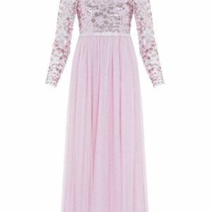 Beautiful pink Needle & Thread gown for sale / rent