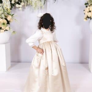 Three matching adorable custom little girls off white organza blouse and jumper for sale