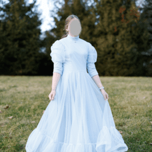 Soft flowing light/sky blue gown, perfect for sibling of bride for sale or rent