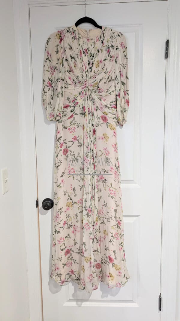 Cream with Floral high waisted gown for sale