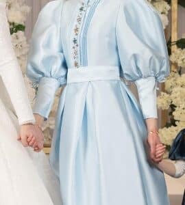 GORGEOUS LIGHT BLUE TAFFETA GOWN FOR SALE