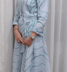 Magnificent Pessy Lew Light Blue Gown for Sale or Rent