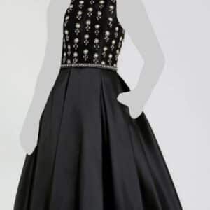 Semi Custom Elegant Satin Black Bridesmaid / Mother of the Bride Gown For Sale