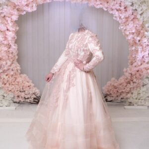 Sophisticated yet soft sister-of-the-bride up-to-date gown.