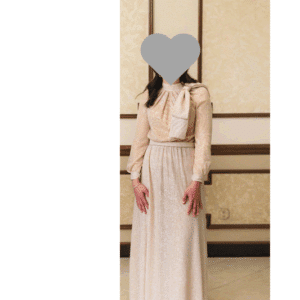 David's Den, Champagne Tea Length Gown for sale
