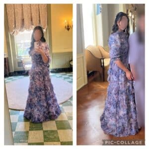 Elegant Custom Purple Floral Gown for Sale