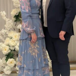 Floral light blue gown for rent or sale