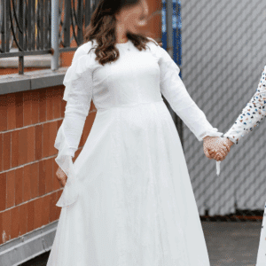 Stunning Designer Raquel Gown with Lace Detail for sale or rent