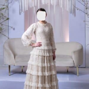 Designer Embroidered tulle Sister of Bride evening dress for sale or rent