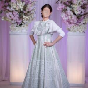Beautiful white designer gown for sale.