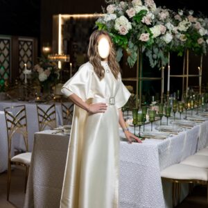 Stunning Designer Cream Gown – Elegant & Timeless for sale