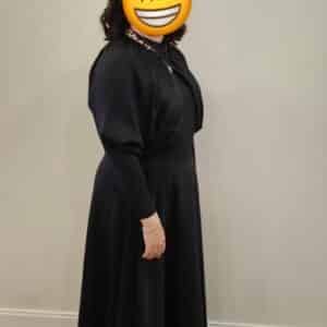 Beautiful custom black gown with beading for sale/rent