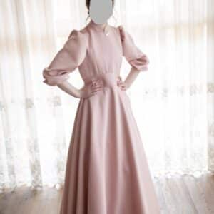 beautiful teen custom made pink satin gowns for sale