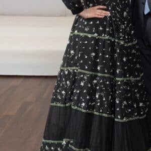 Beautiful Black Silhouette floral gown for Sale/Rent