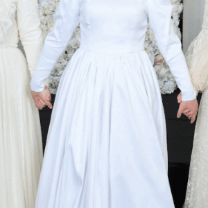 Gown for rent- Ivory with beautiful beaded collar