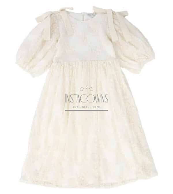 Beautiful Bebe Organic Ivory Lace Maxi Dress