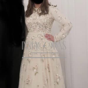 Gorgeous Ivory and Pink Needle and Thread Gown for Sale