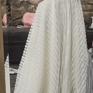 Beautiful white/ivory textured tulle gown