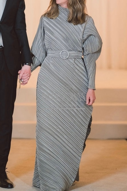 Stunning Custom- made Silver Gown